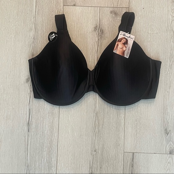 Playtex Secrets Perfectly Smooth Underwire Black Bra Plus Size 44D - Picture 3 of 9